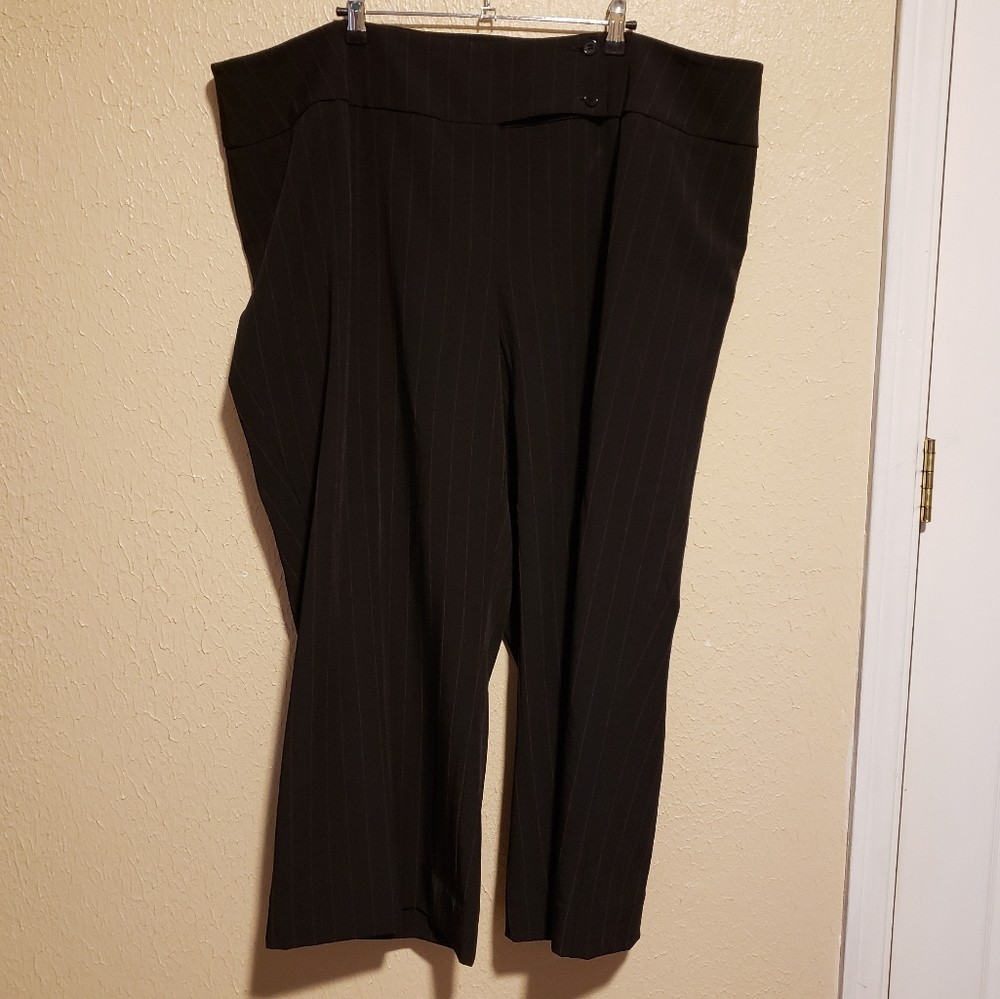 Retro Torrid Pinstripe Wide Leg Cropped‎ Pants Size 26W